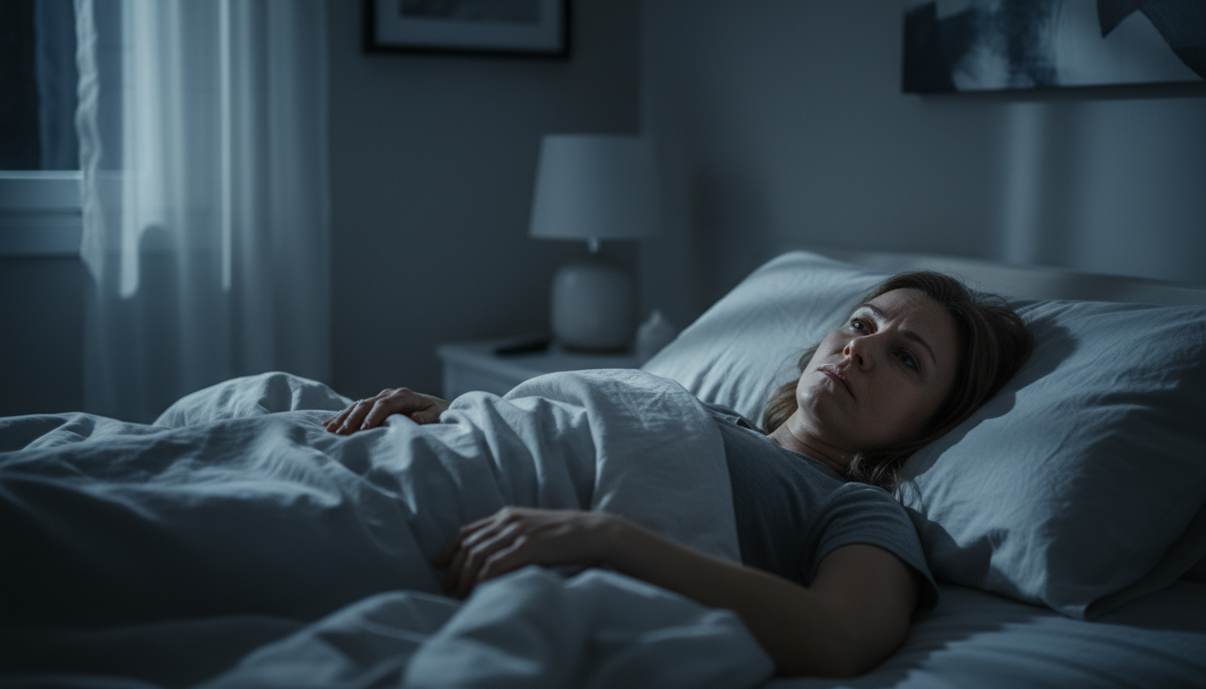 Woman struggling with sleep